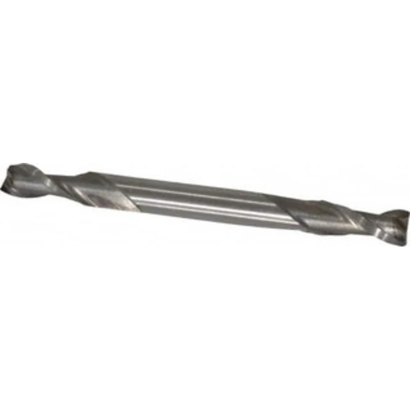 Value Collection 3/16, 1/2 LOC, 3/16 Shank Diam, 2-1/4 OAL, 2 Flute, Cobalt Square End Mill Double End, Uncoated, Spi...